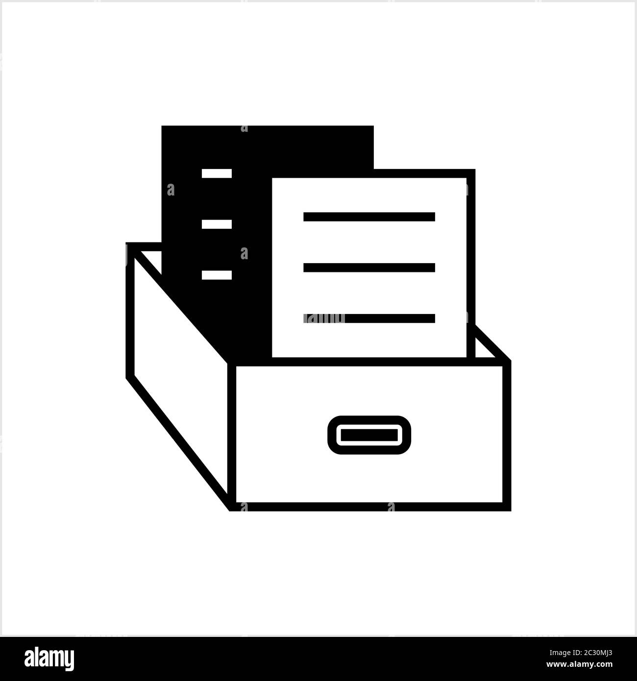 Office File Box Icon, Filing Box Vector Art Illustration Stock Vector