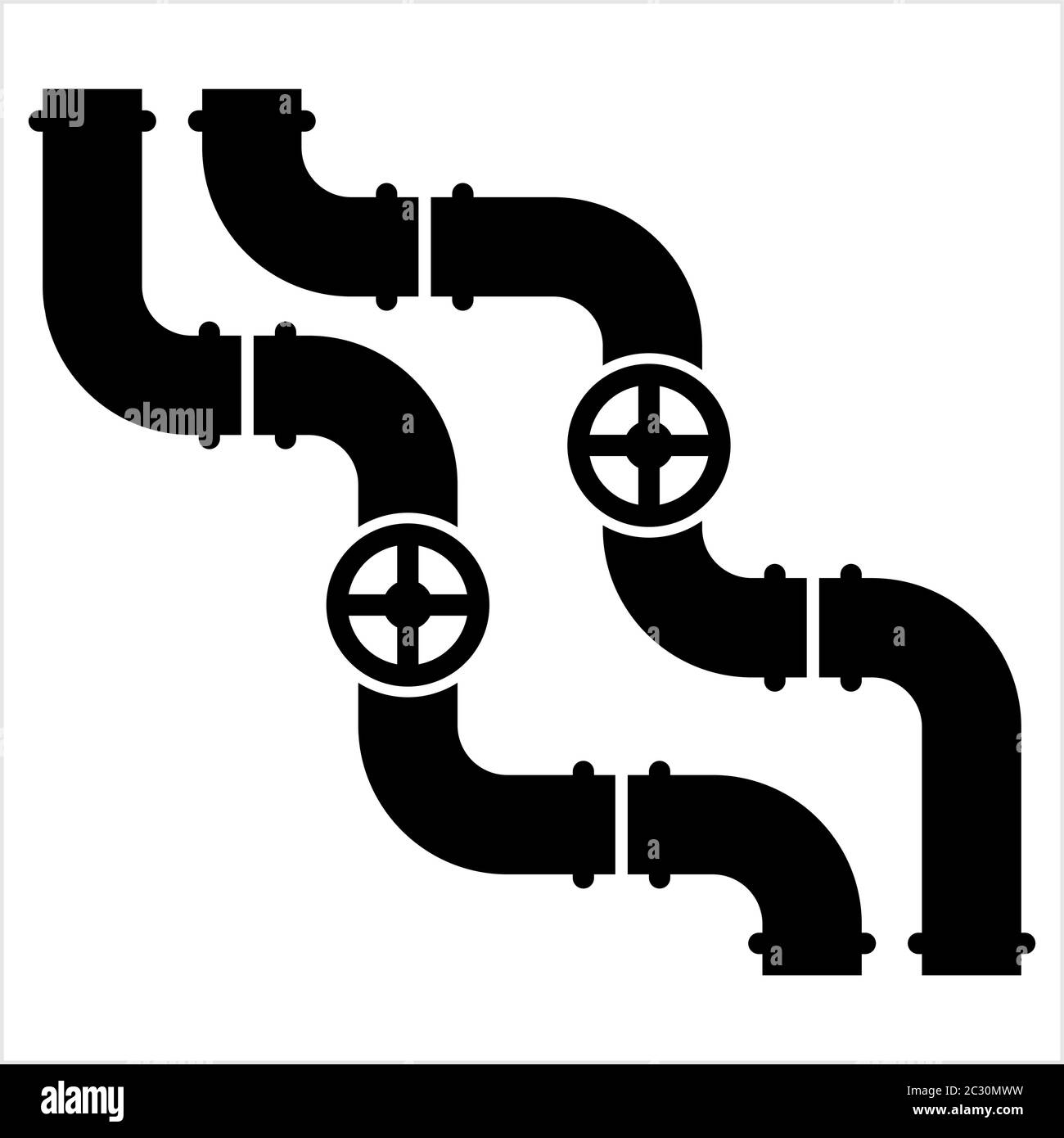 Pipe Icon, Pipe Fitting Icon Vector Art Illustration Stock Vector Image ...