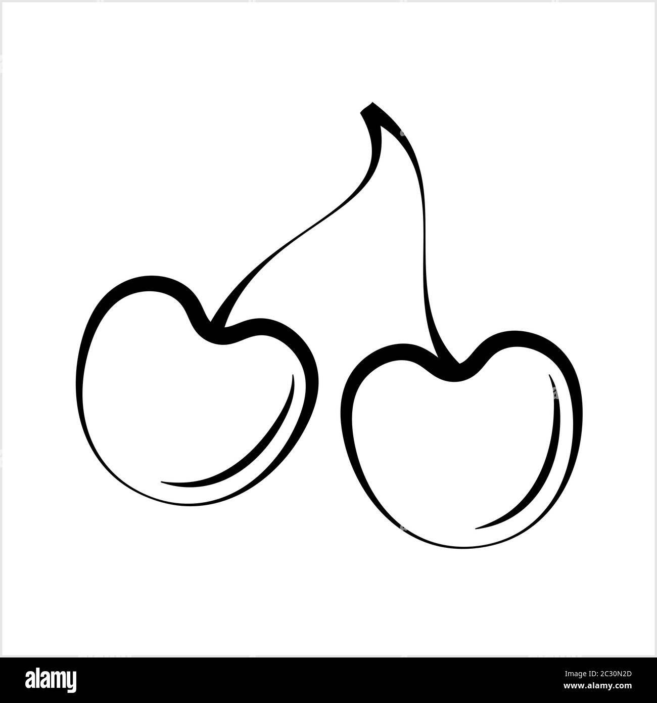 Cherry Icon, Cherry Vector Art Illustration Stock Vector Image & Art ...