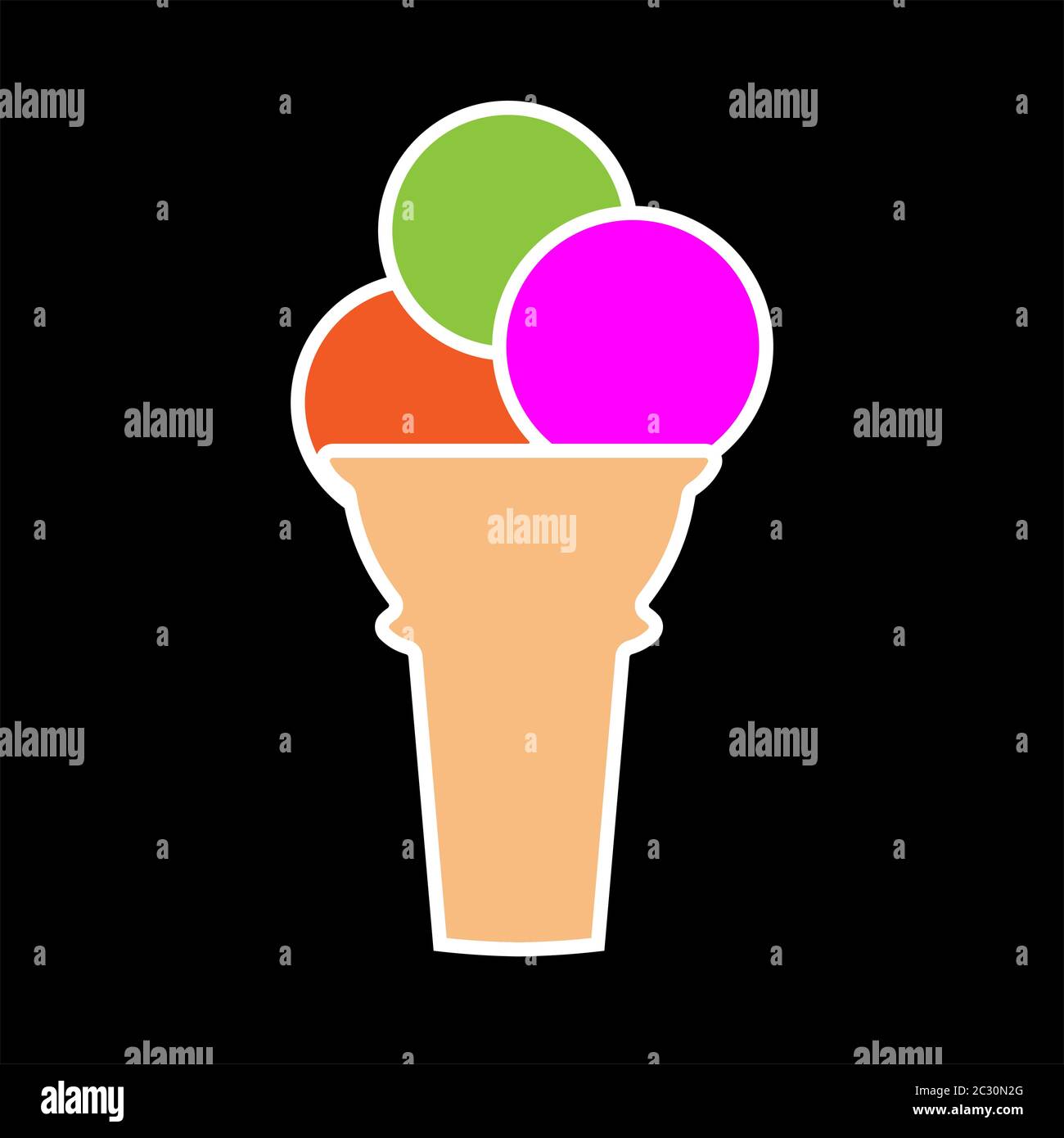 Ice Cream Cone Icon Vector Art Illustration Stock Vector Image & Art ...