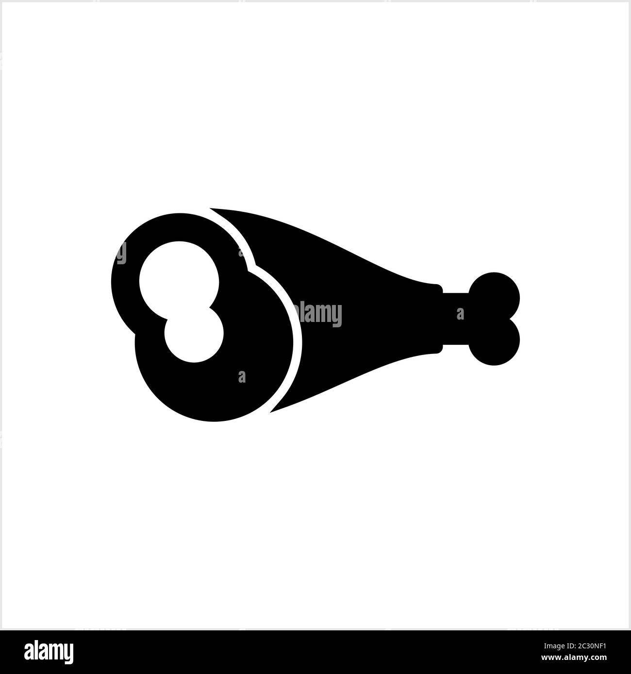 Chicken Leg Icon, Turkey Leg Icon Vector Art Illustration Stock Vector