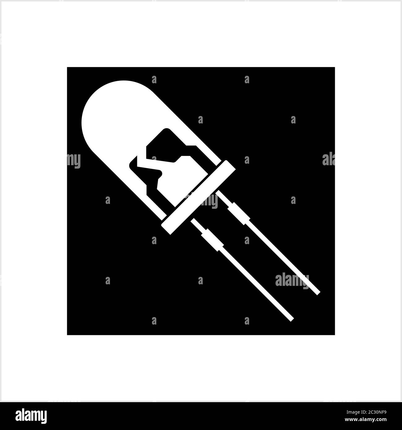 Led Icon, Light Emitting Diode Vector Art Illustration Stock Vector