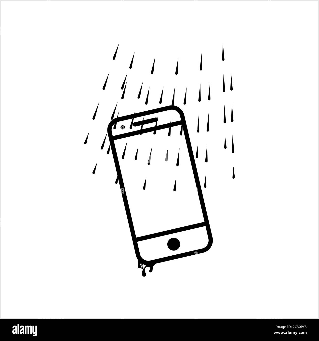 Water On Smart Phone Icon Vector Art Illustration Stock Vector