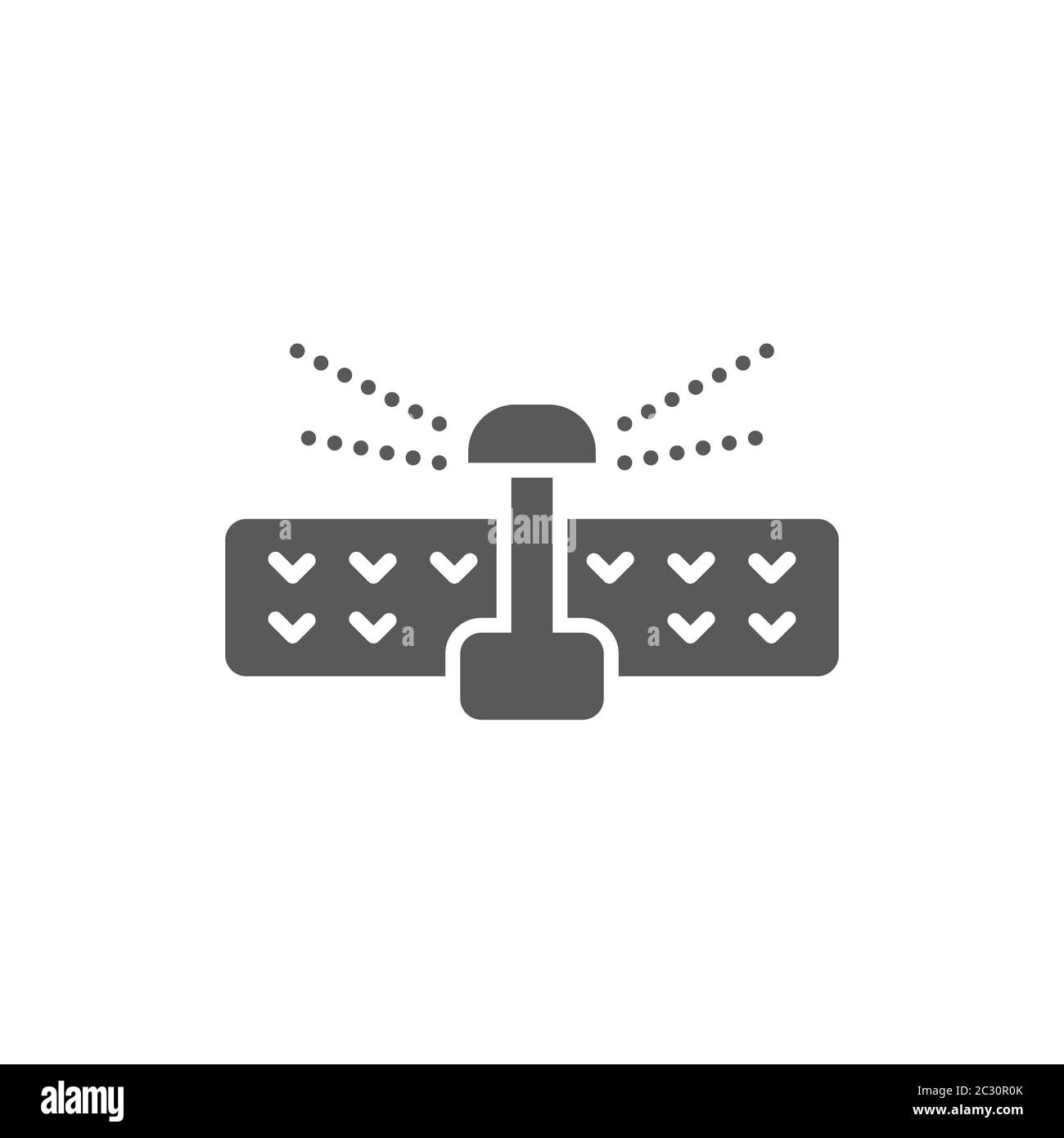 Irrigation sprinklers vector icon isolated on white background Stock Vector