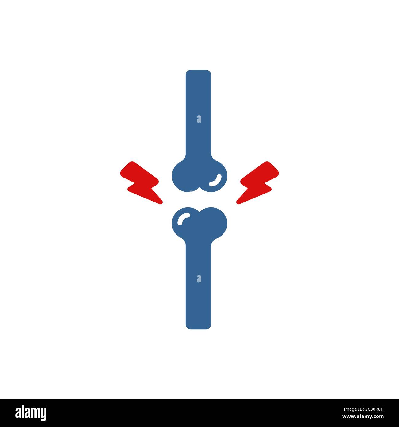 Joint pain vector icon symbol isolated on white background Stock Vector