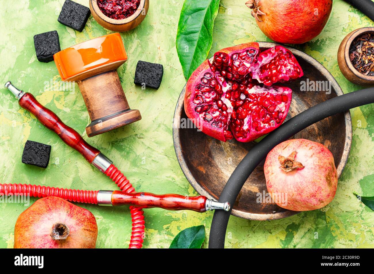 Arabic smoking hookah.Pomegranate flavor hookah.Fruit tobacco shisha ...
