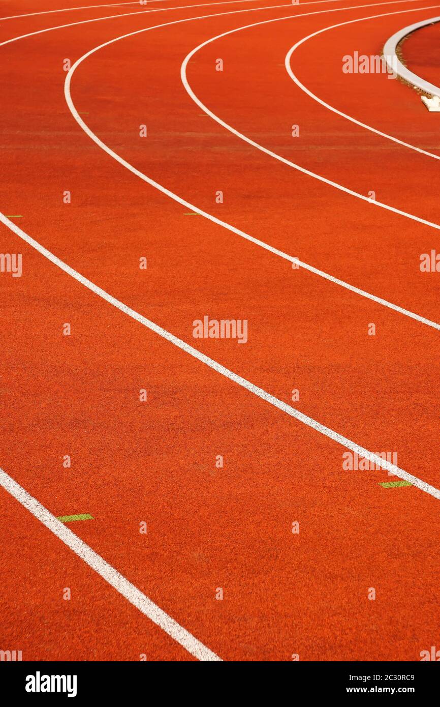 a Runways or fight tracks on a sports field Stock Photo