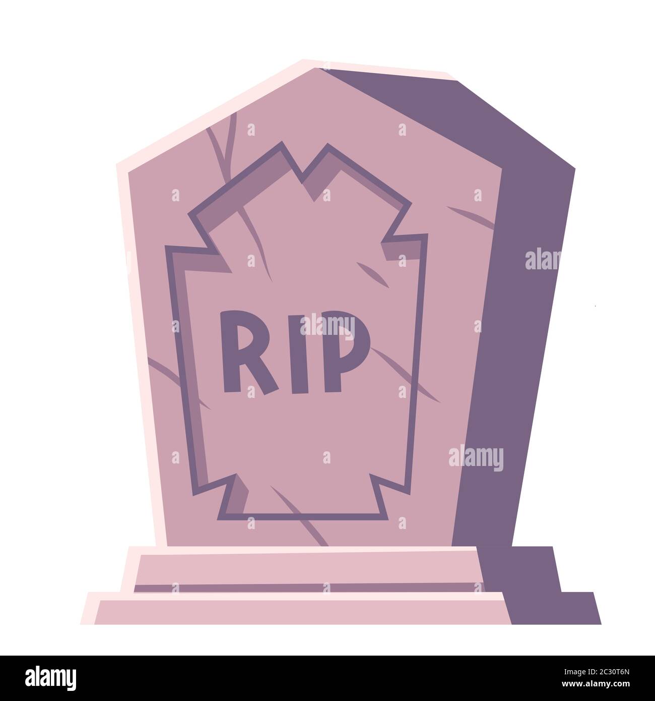 Cemetery symbol, tombstone with RIP inscription, cartoon vector. Gravestone  with engraving,, halloween illustration isolated on white background Stock  Vector Image & Art - Alamy