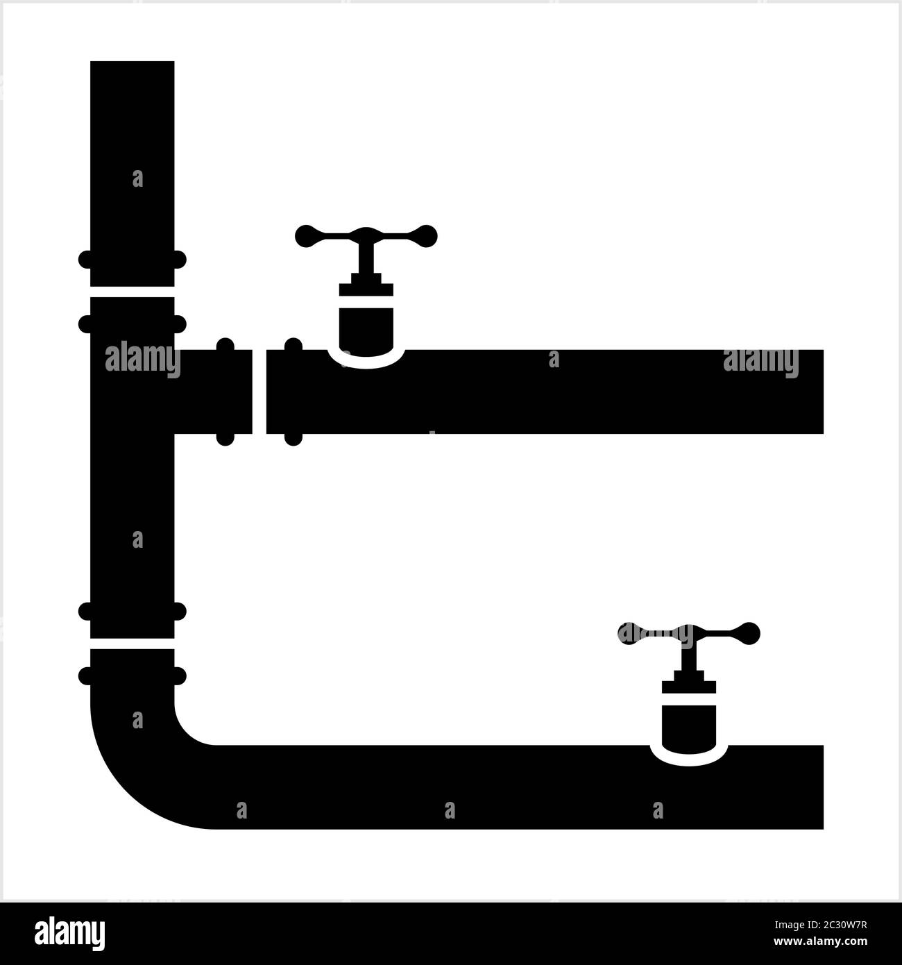 Pipe Icon, Pipe Fitting Icon Vector Art Illustration Stock Vector Image ...