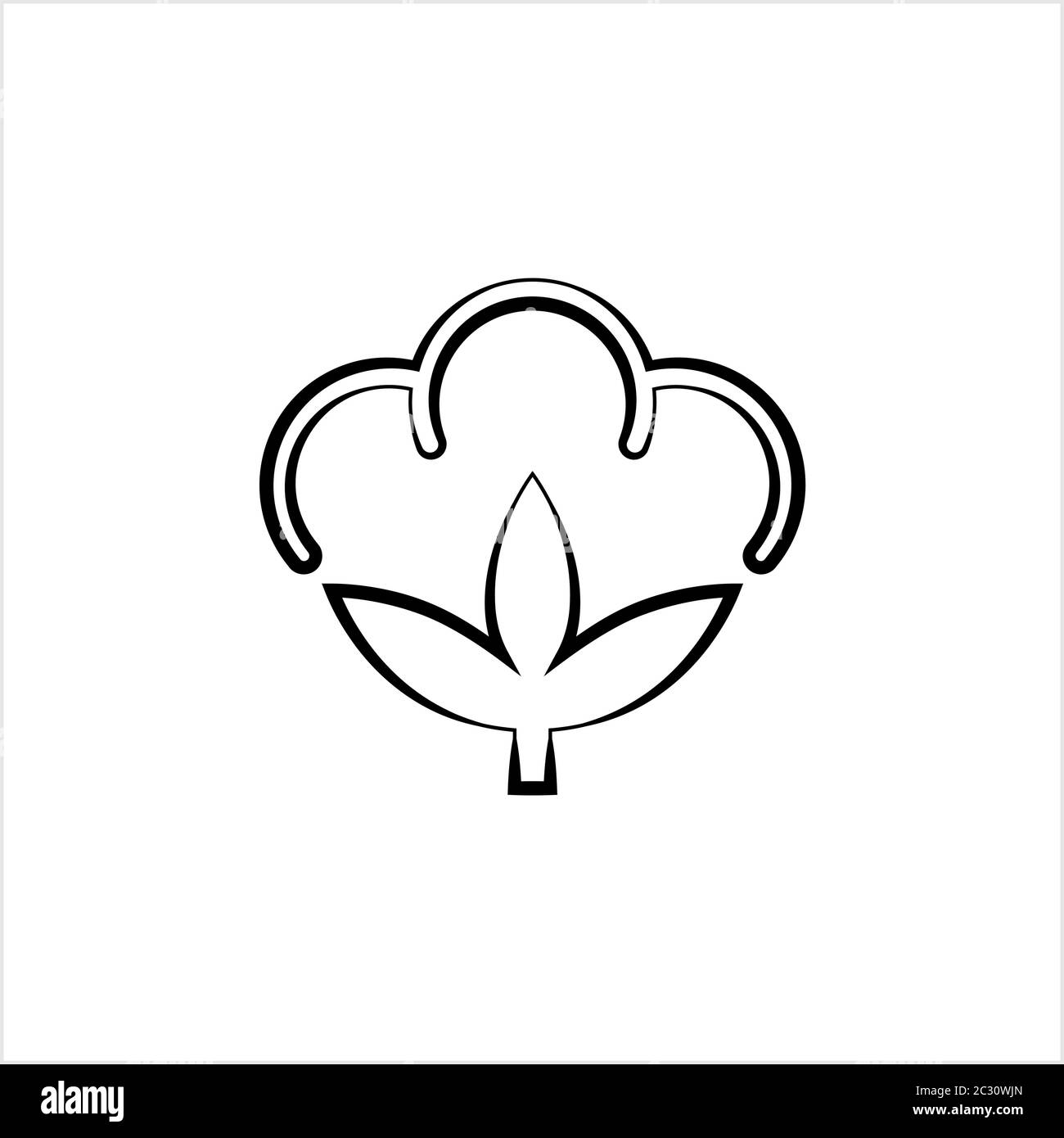 Cotton Flower Icon, Cotton Ball, Cotton Fiber Vector Art Illustration