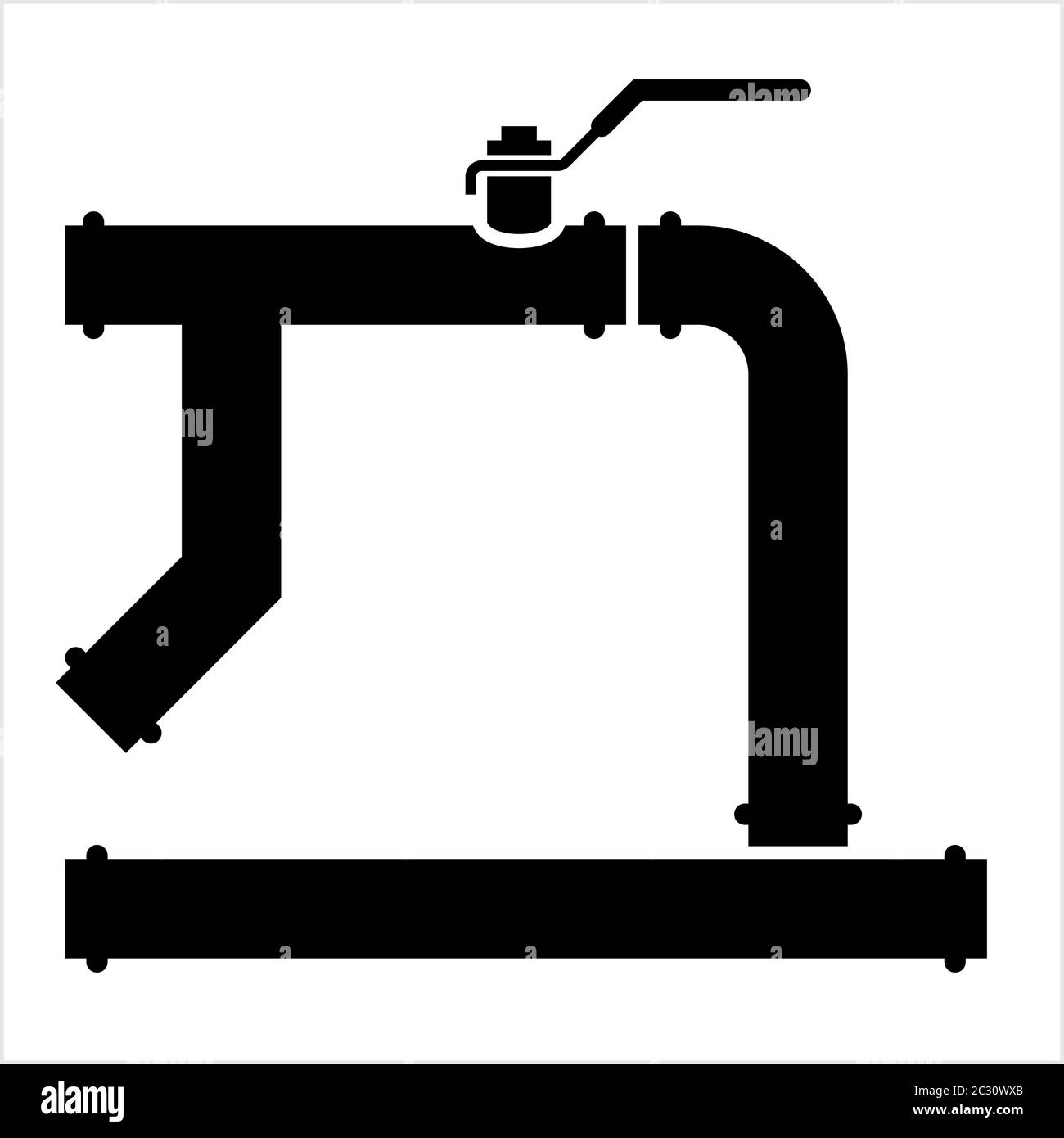 Pipe Icon, Pipe Fitting Icon Vector Art Illustration Stock Vector Image ...
