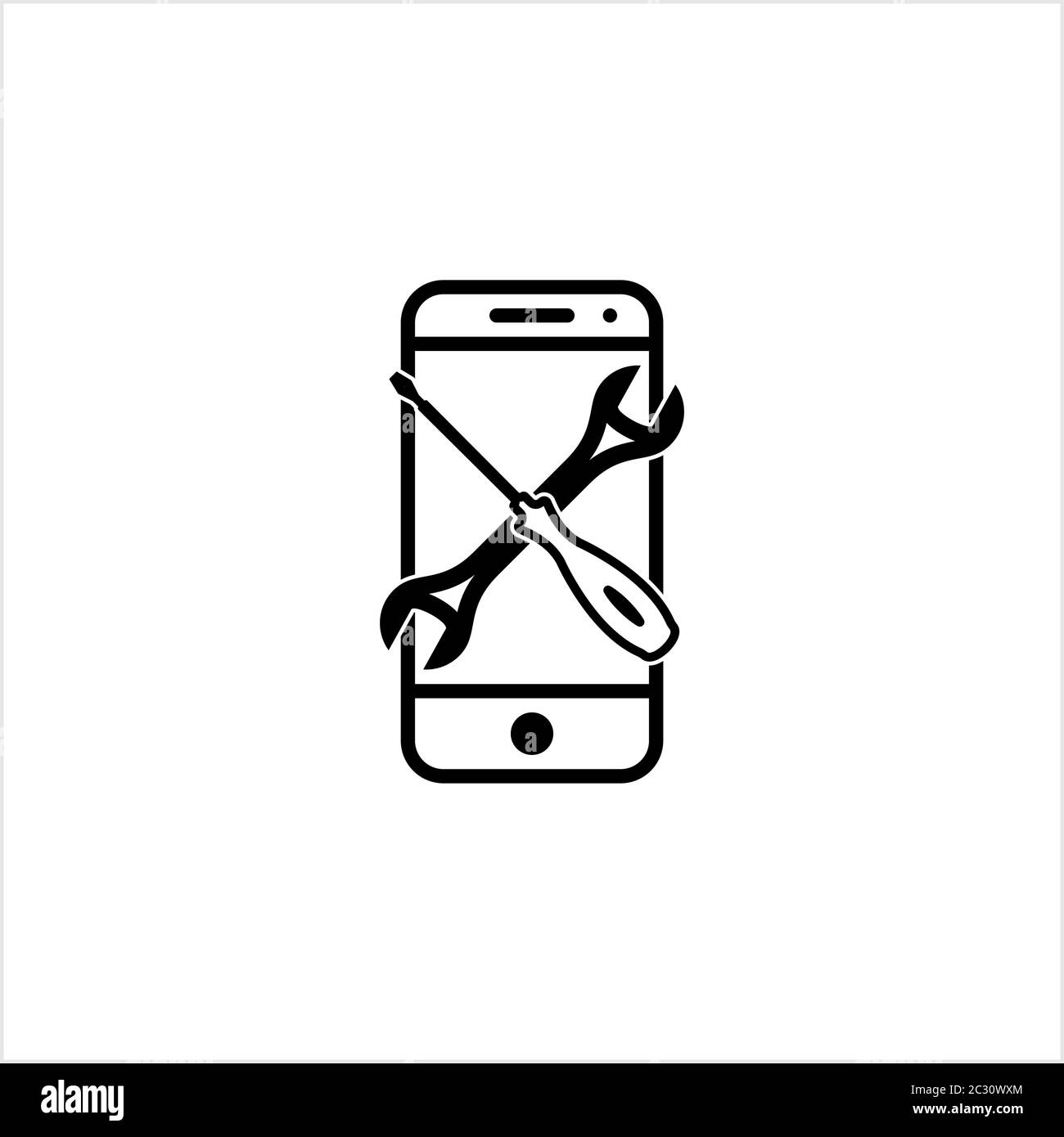 Repair Service Smart Phone Icon Vector Art Illustration Stock Vector ...