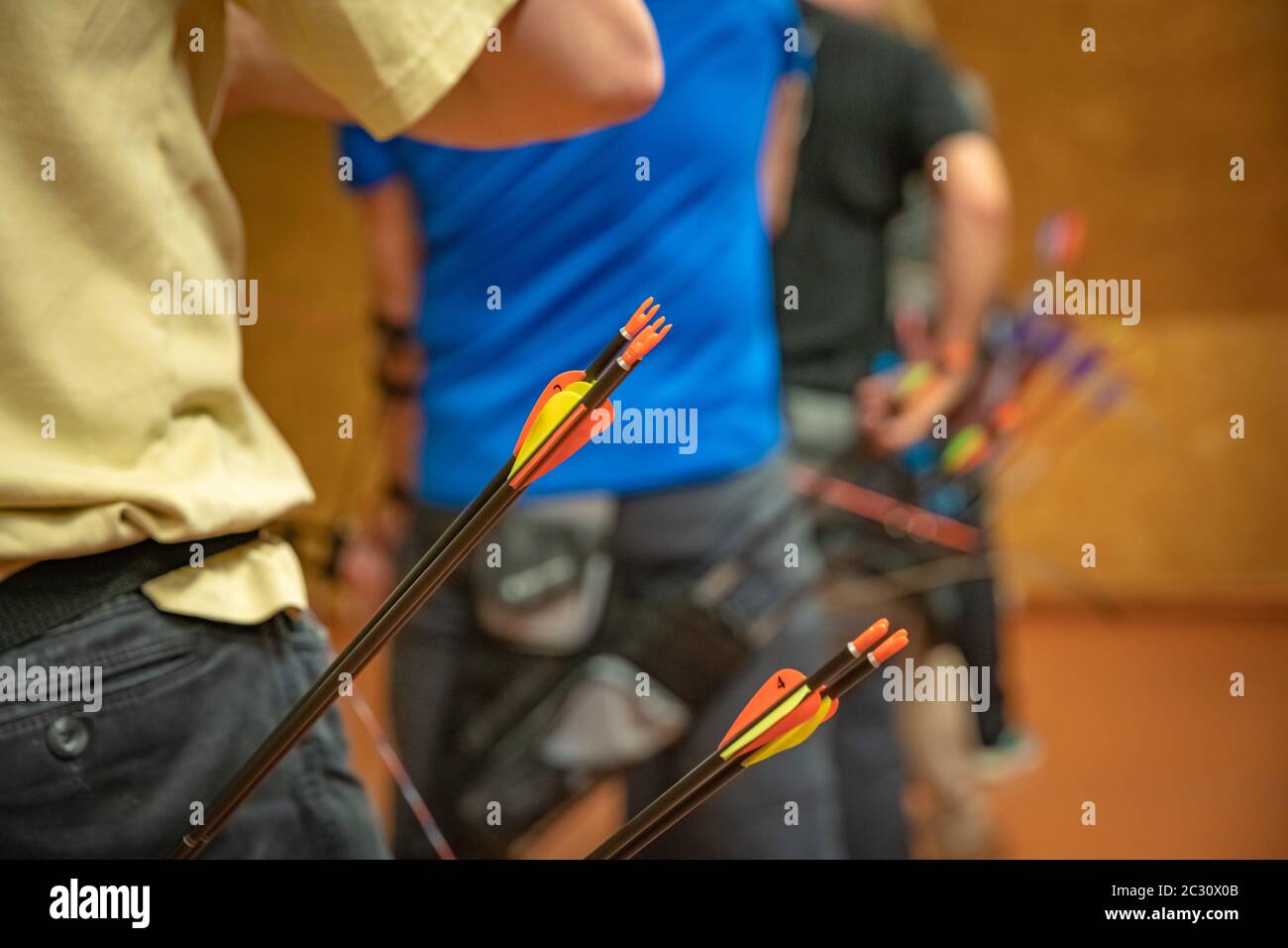 sports archery at the shooting range, competition for the most points