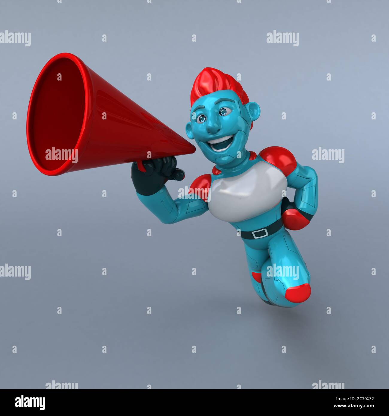 Red robot - 3D Illustration Stock Photo - Alamy