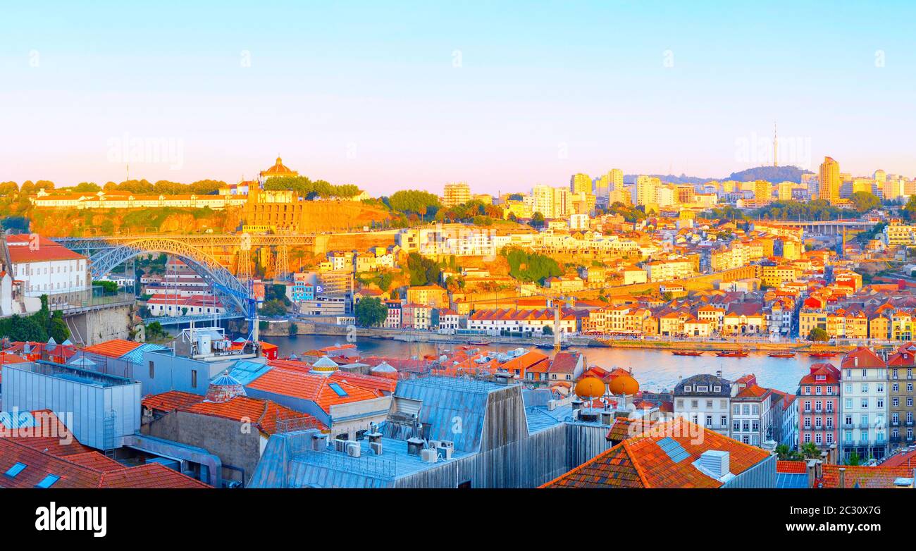 Panorama Porto Villa Nova Gaia Stock Photo