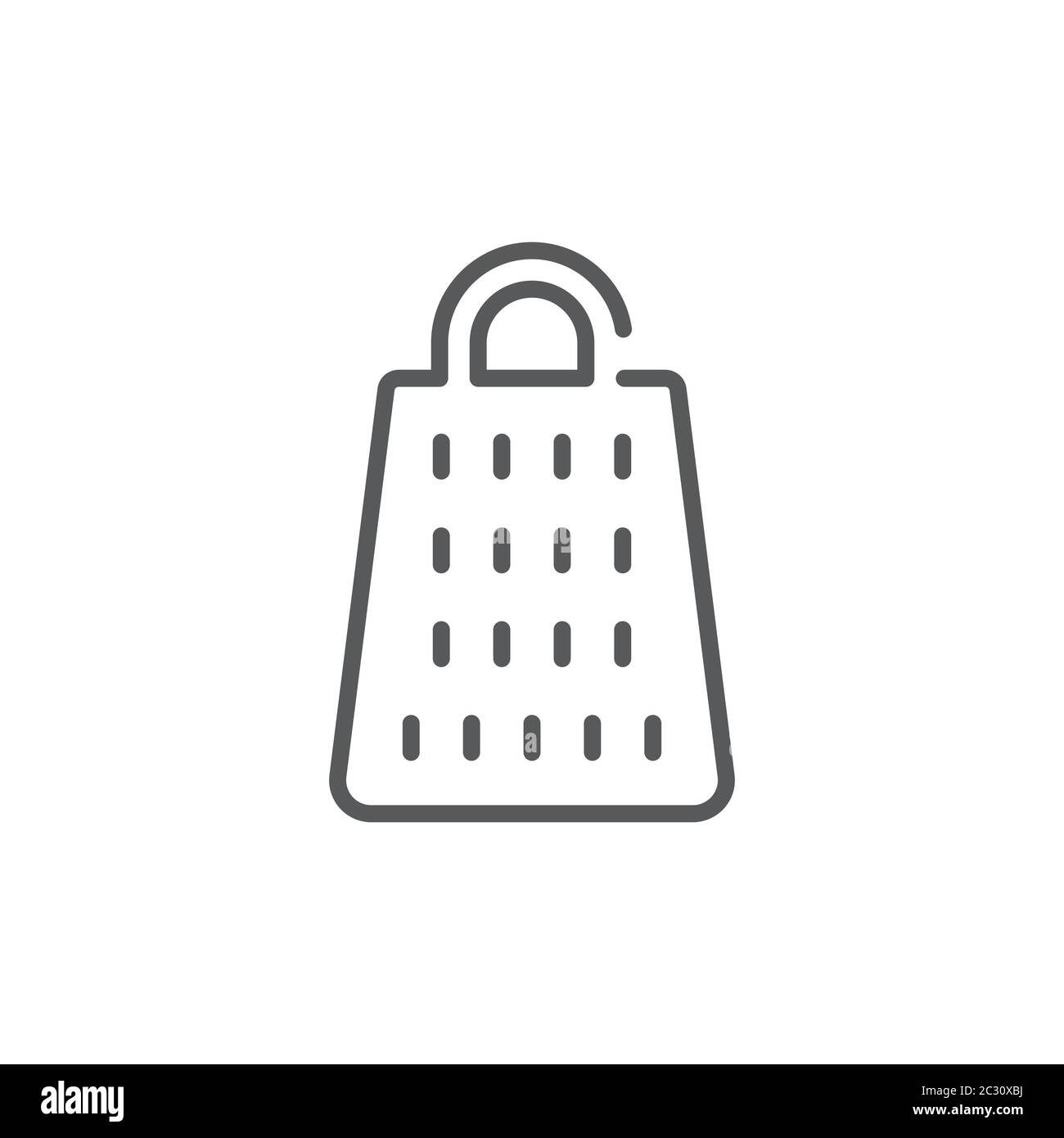 Kitchen grater vector icon symbol isolated on white background Stock Vector
