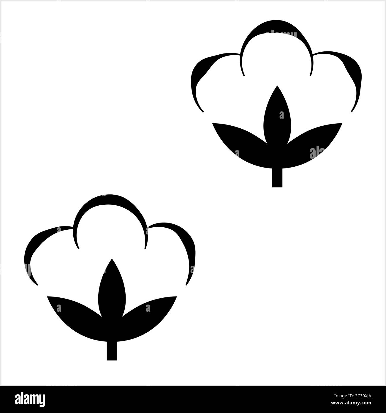 Cotton Flower Icon, Cotton Ball, Cotton Fiber Vector Art Illustration ...