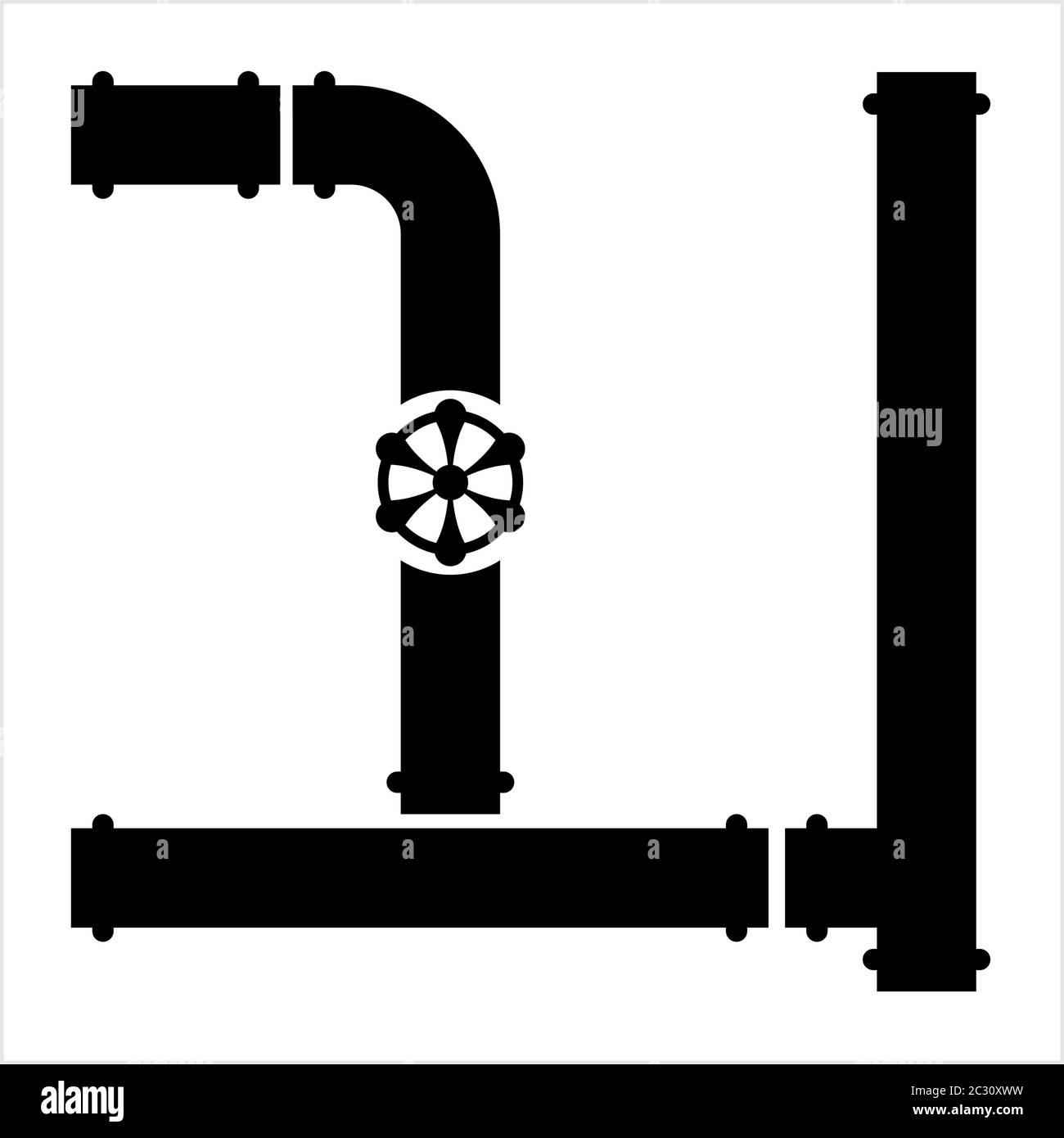 Pipe Icon, Pipe Fitting Icon Vector Art Illustration Stock Vector Image ...