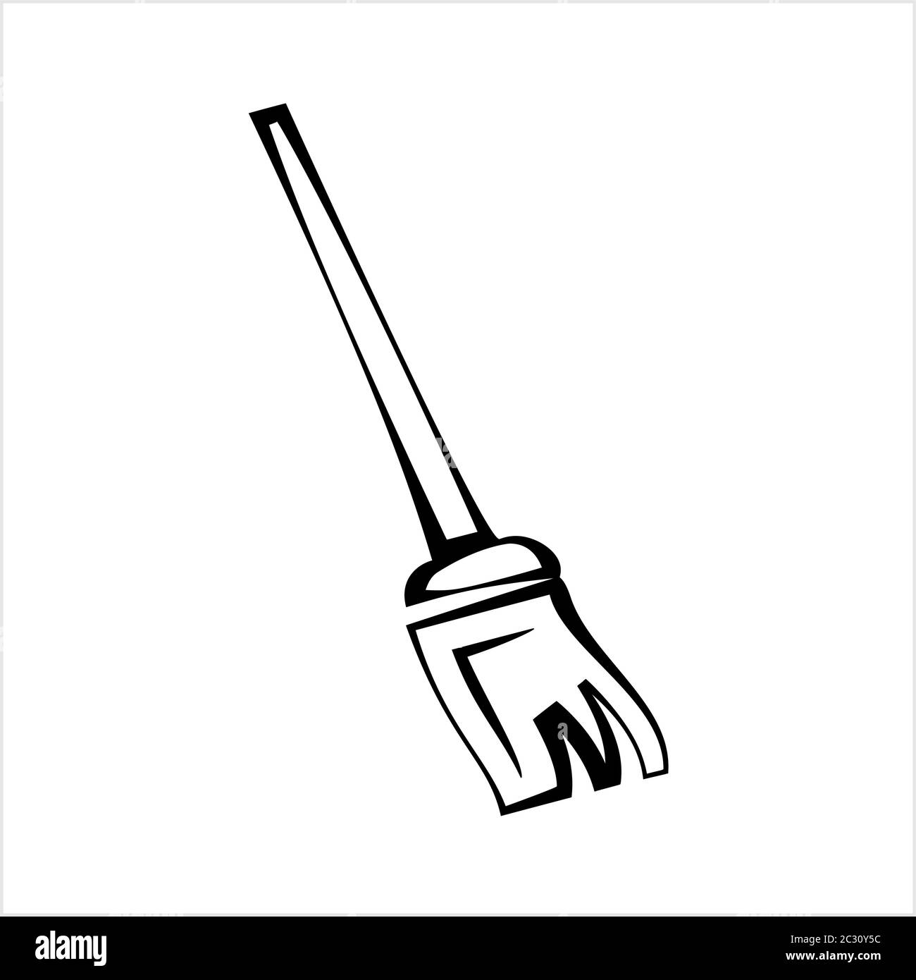 Broom Icon, Cleaning Broom Vector Art Illustration Stock Vector Image