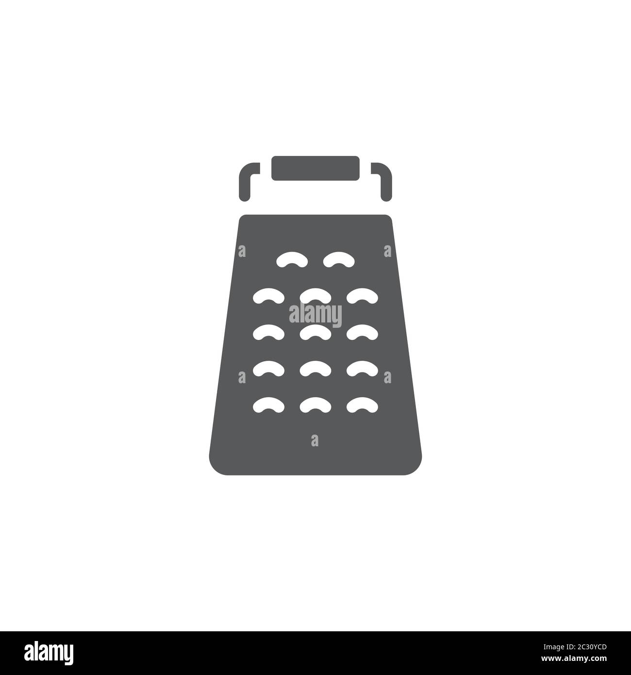 Kitchen grater vector icon symbol isolated on white background Stock Vector