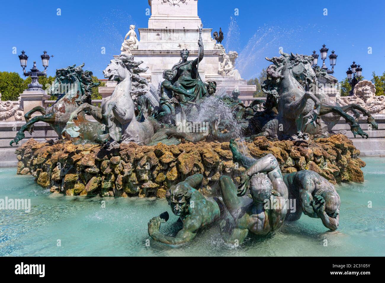 Fountain des Girondins, Place Quinconces, Bordeaux, Gironde, Aquitaine,  France Stock Photo - Alamy