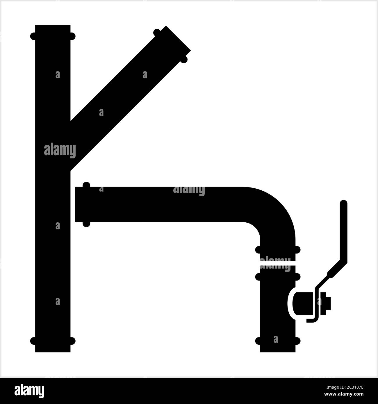 Pipe Icon, Pipe Fitting Icon Vector Art Illustration Stock Vector Image ...