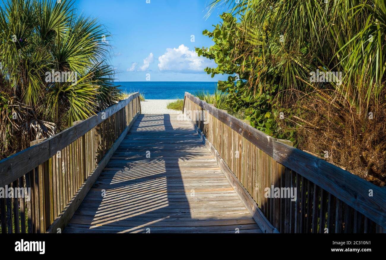 Walkway to beach in Nokomis, Florida, USA Stock Photo