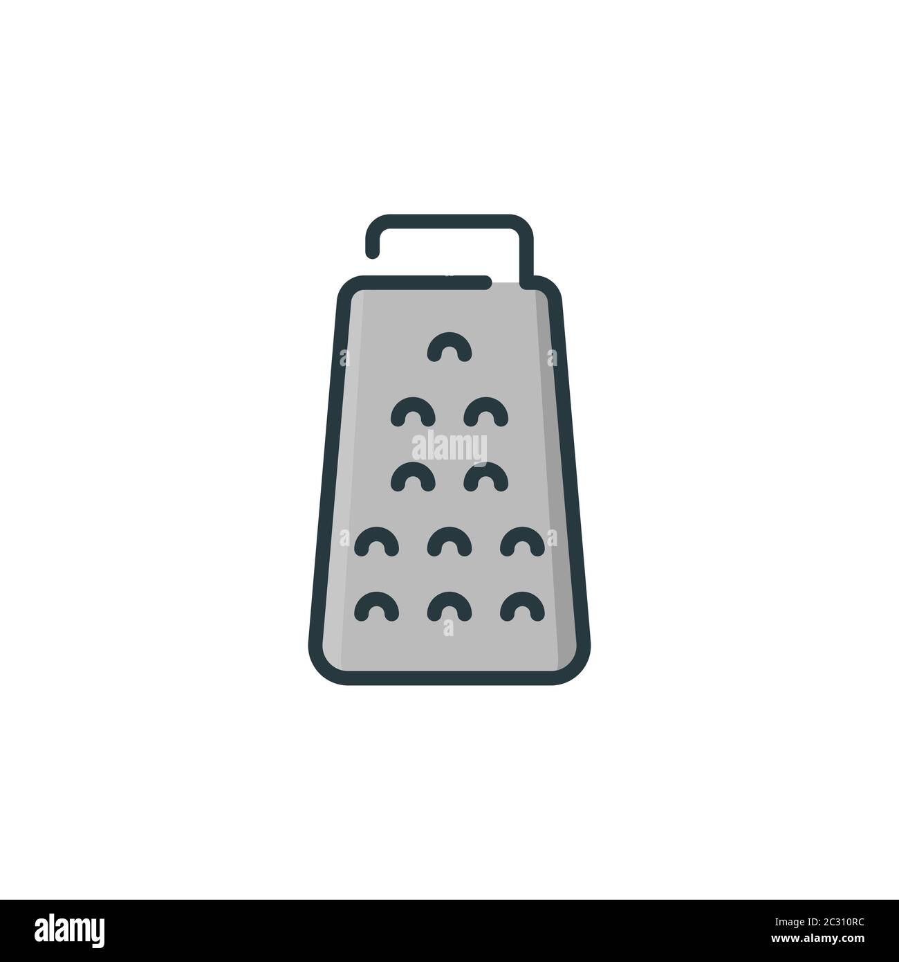 Kitchen grater vector icon symbol isolated on white background Stock Vector