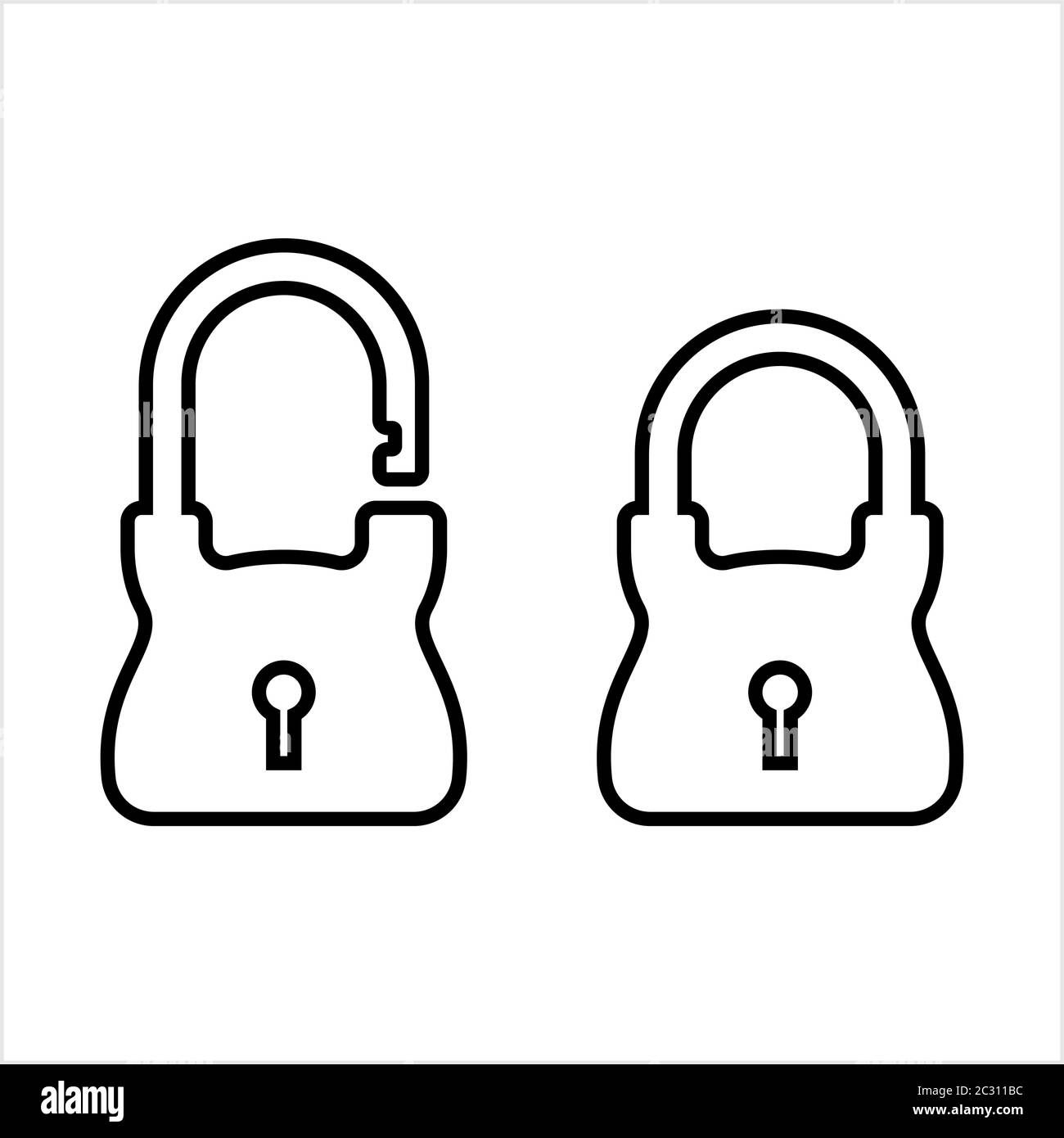 Lock Icon, Security Lock Vector Art Illustration Stock Vector Image ...