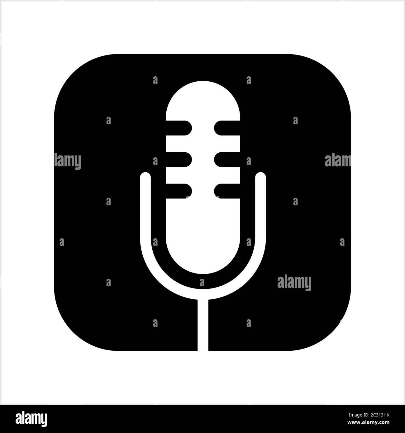 Microphone Icon, Mic Icon Vector Art Illustration Stock Vector Image & Art Alamy