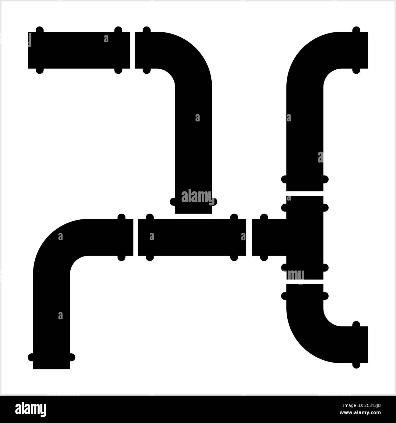 Pipe Icon, Pipe Fitting Icon Vector Art Illustration Stock Vector Image ...