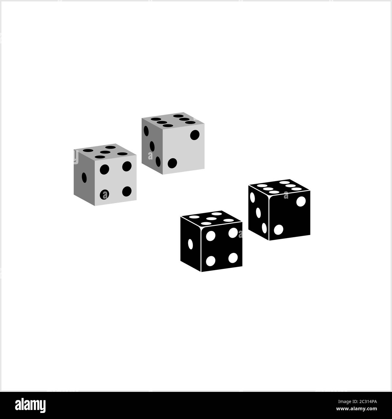 Dice Icon, Pair Of Dice Icon Vector Art Illustration Stock Vector Image