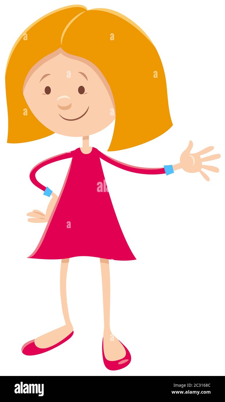 Cute Girl Comic Character Cartoon Illustration Stock Photo - Alamy