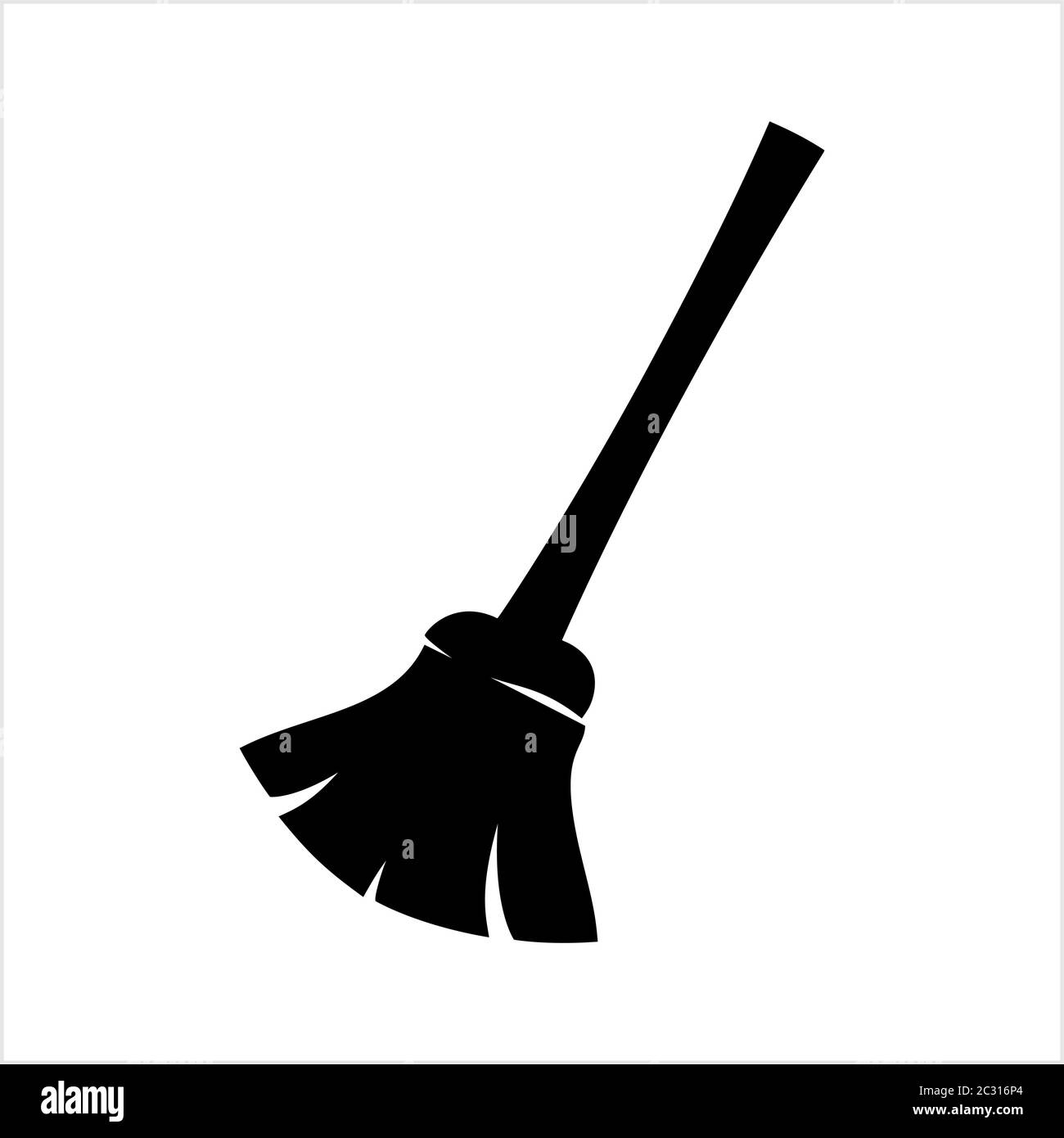 Broom Icon, Cleaning Broom Vector Art Illustration Stock Vector Image