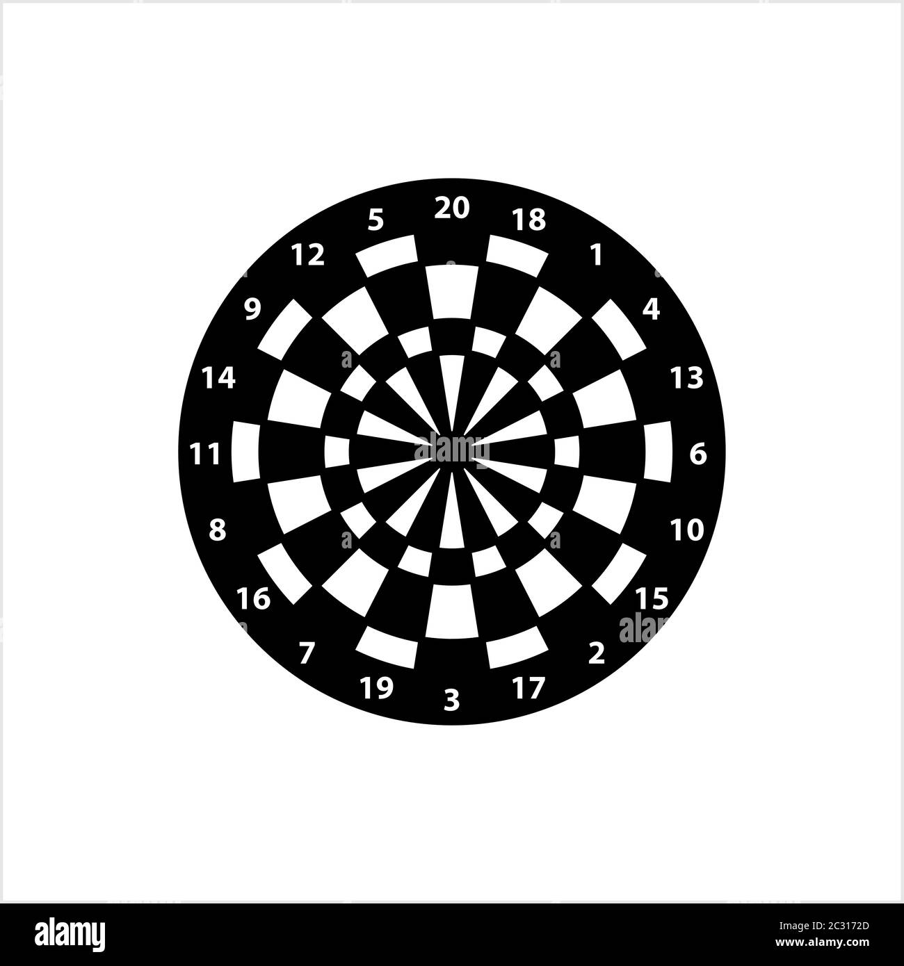 Dart Board Icon, Dartboard Icon Vector Art Illustration Stock Vector