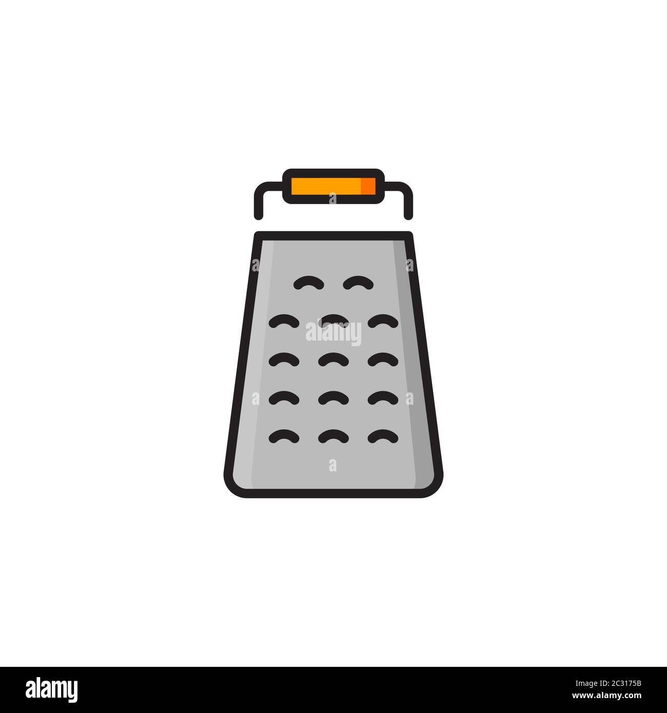 Kitchen grater vector icon symbol isolated on white background Stock Vector