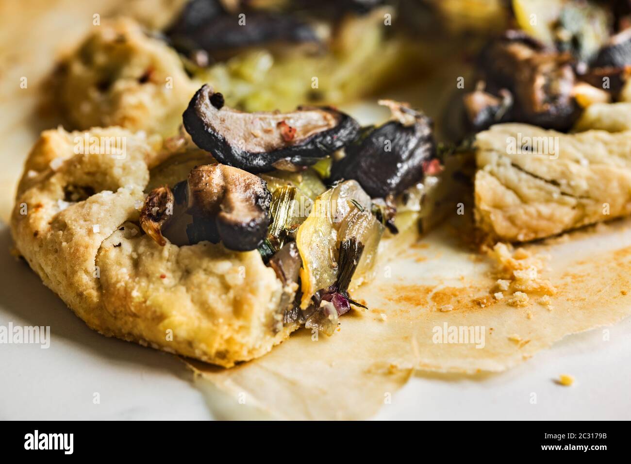 Shitake Mushroom, Leek Potato and Onion Galette Stock Photo Alamy