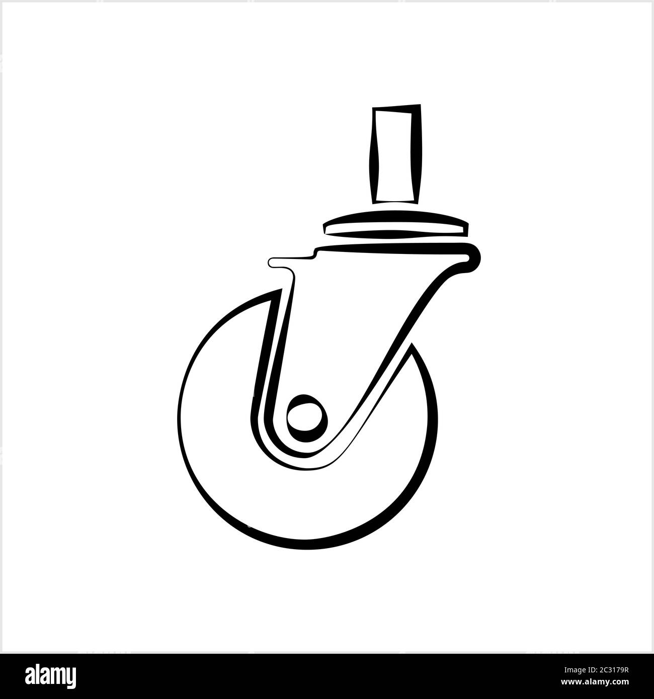 Caster Wheel Icon Vector Art Illustration Stock Vector Image & Art Alamy