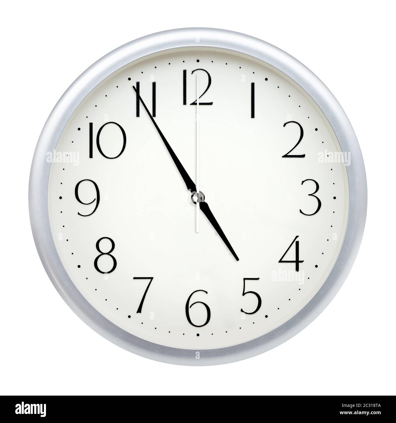 Analog wall clock isolated on white background Stock Photo - Alamy