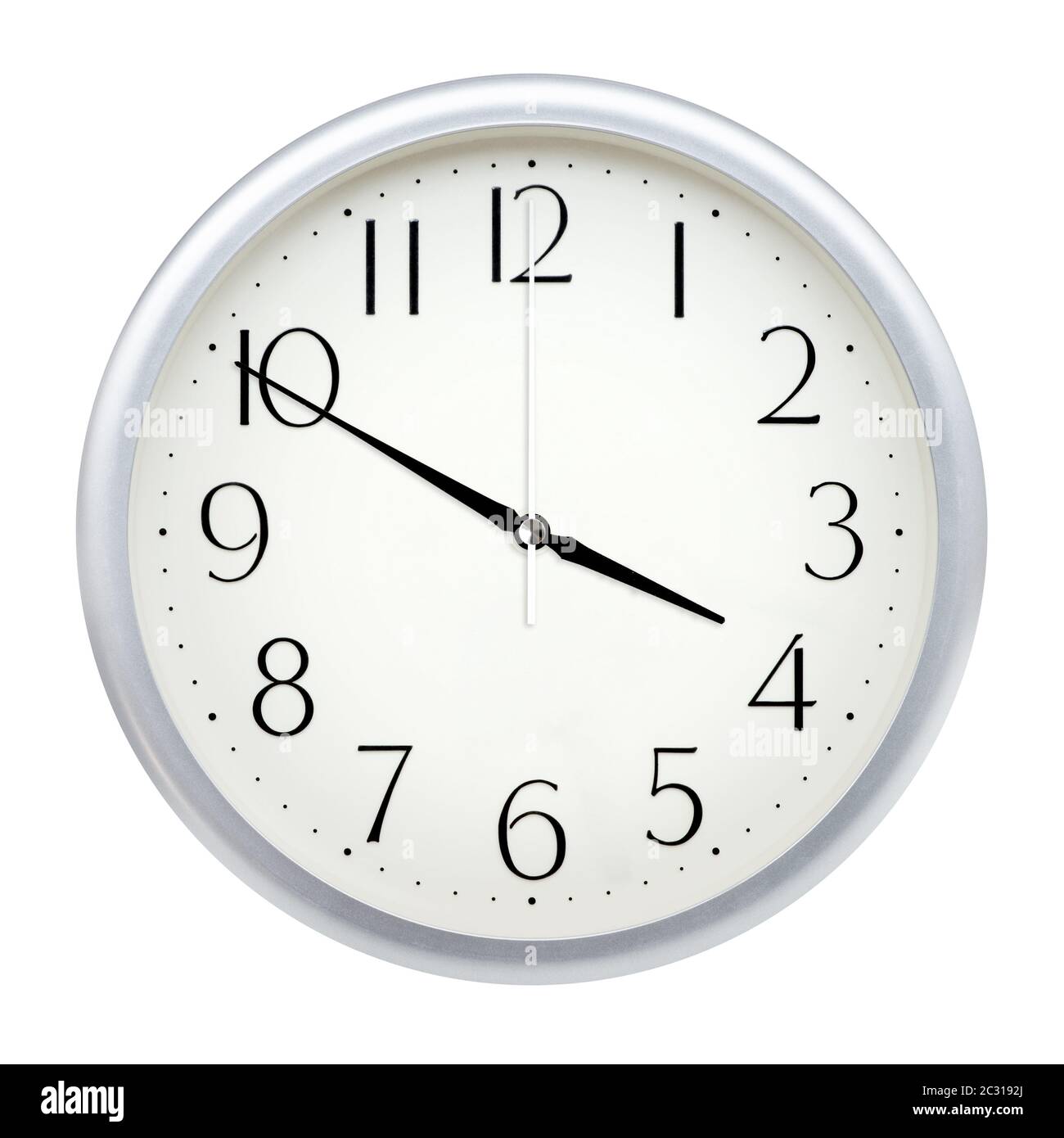 Analog wall clock isolated on white background Stock Photo - Alamy
