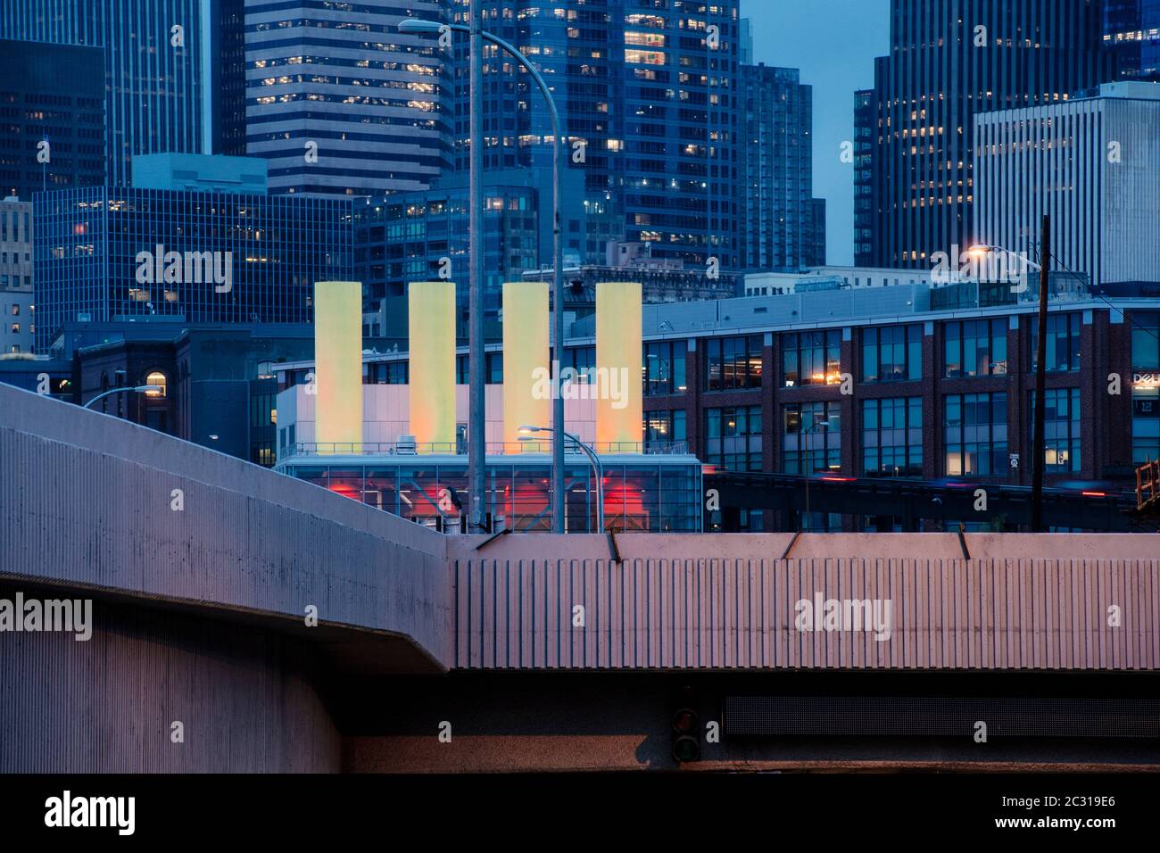 Downtown traffic tunnel entrance, Seattle, Washington, USA Stock Photo