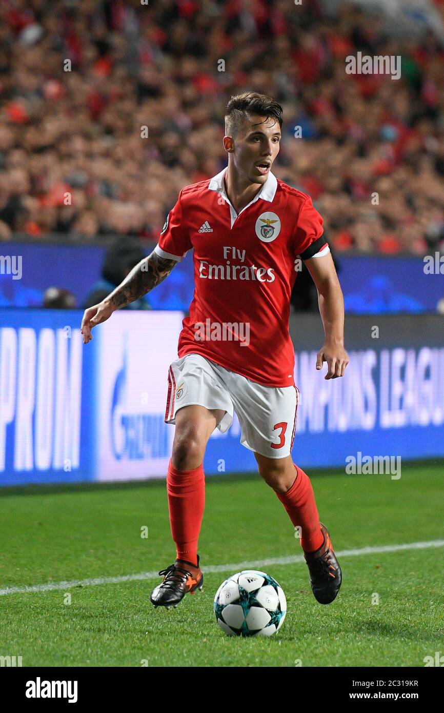 Alex Grimaldo of Benfica seen in action during the UEFA Champions League Group A stage match between Benfica and Manchester United at Estadio da Luz in Lisbon.(Final score Benfica 01 Man United