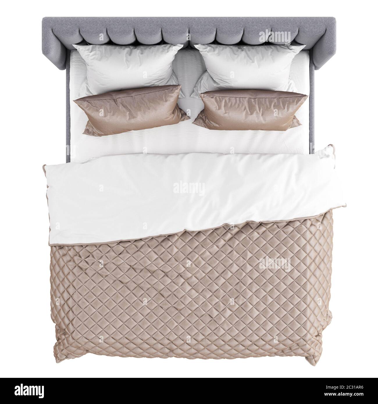 3d rendering bed top view hi-res stock photography and images - Page 2 -  Alamy