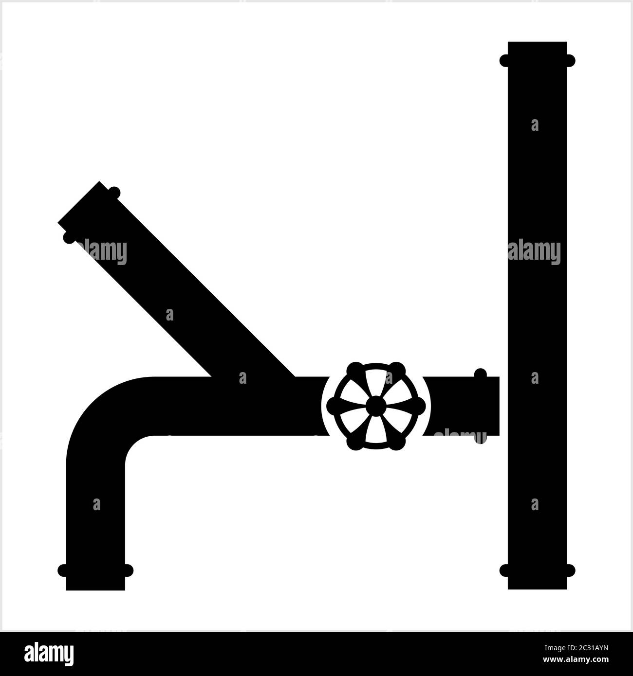 Pipe Icon, Pipe Fitting Icon Vector Art Illustration Stock Vector Image ...