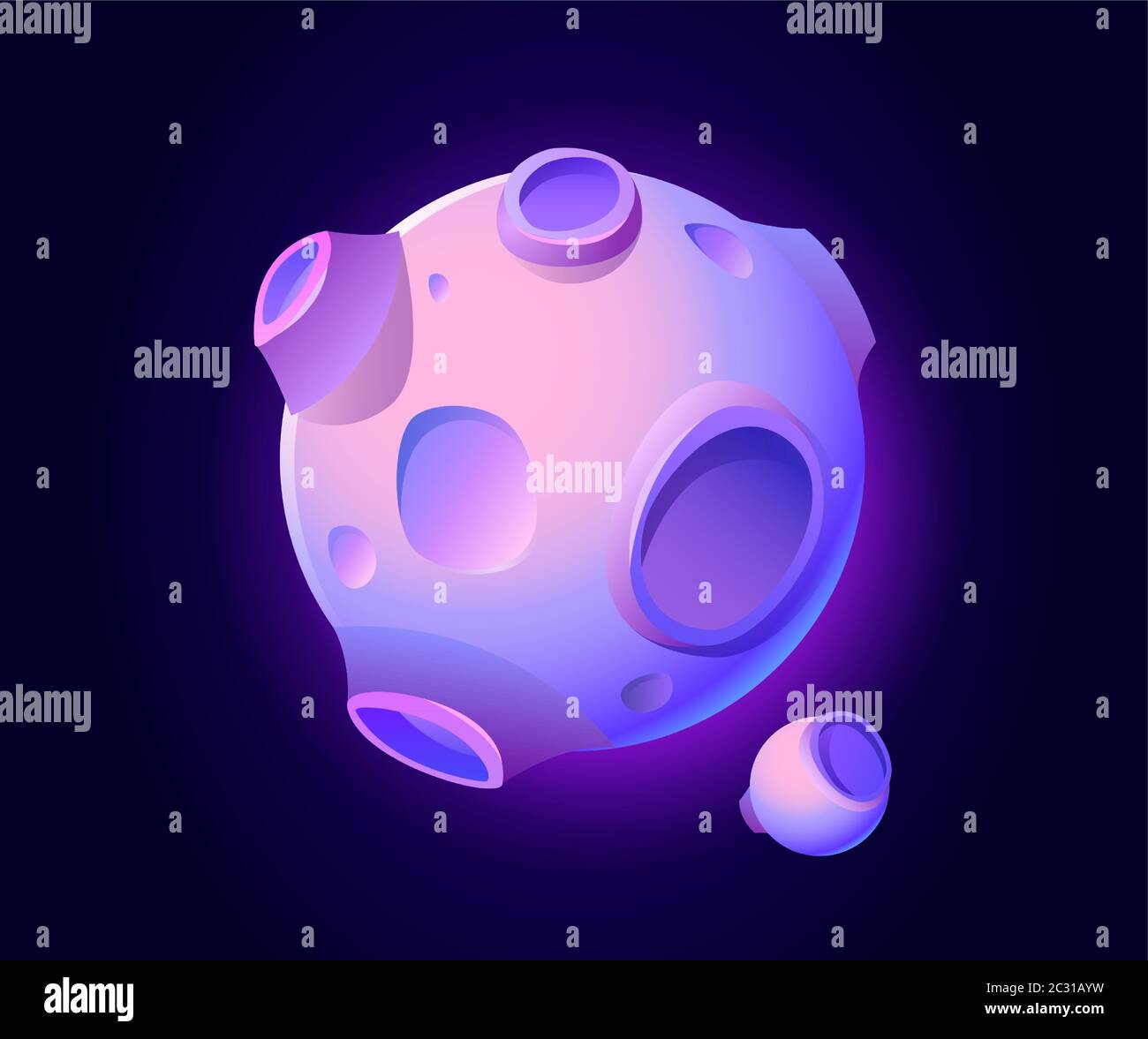 Fantasy space planet for ui galaxy game. Vector cartoon icon of magic ...
