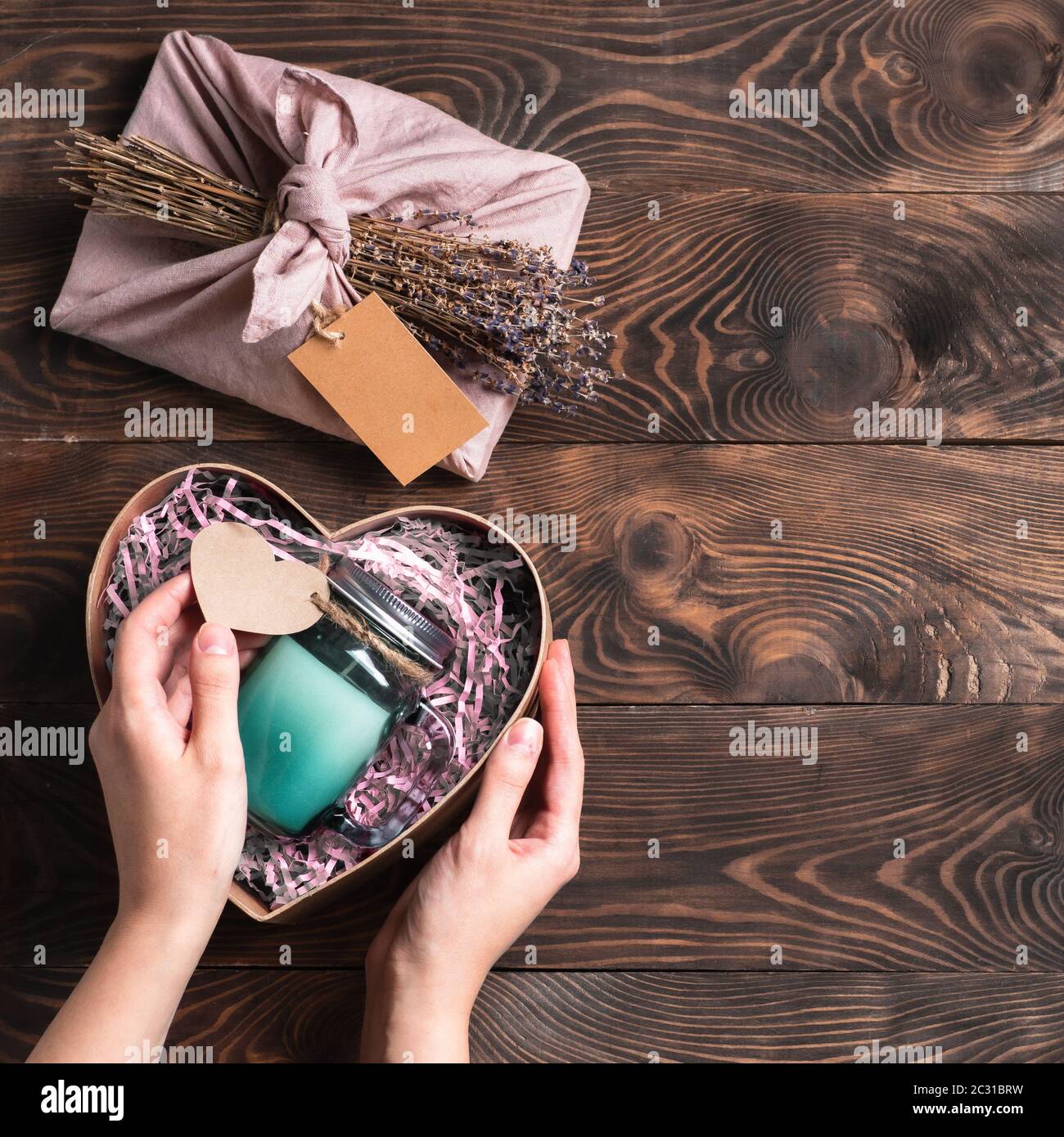 zero waste Valentine's Day concept, copy space Stock Photo