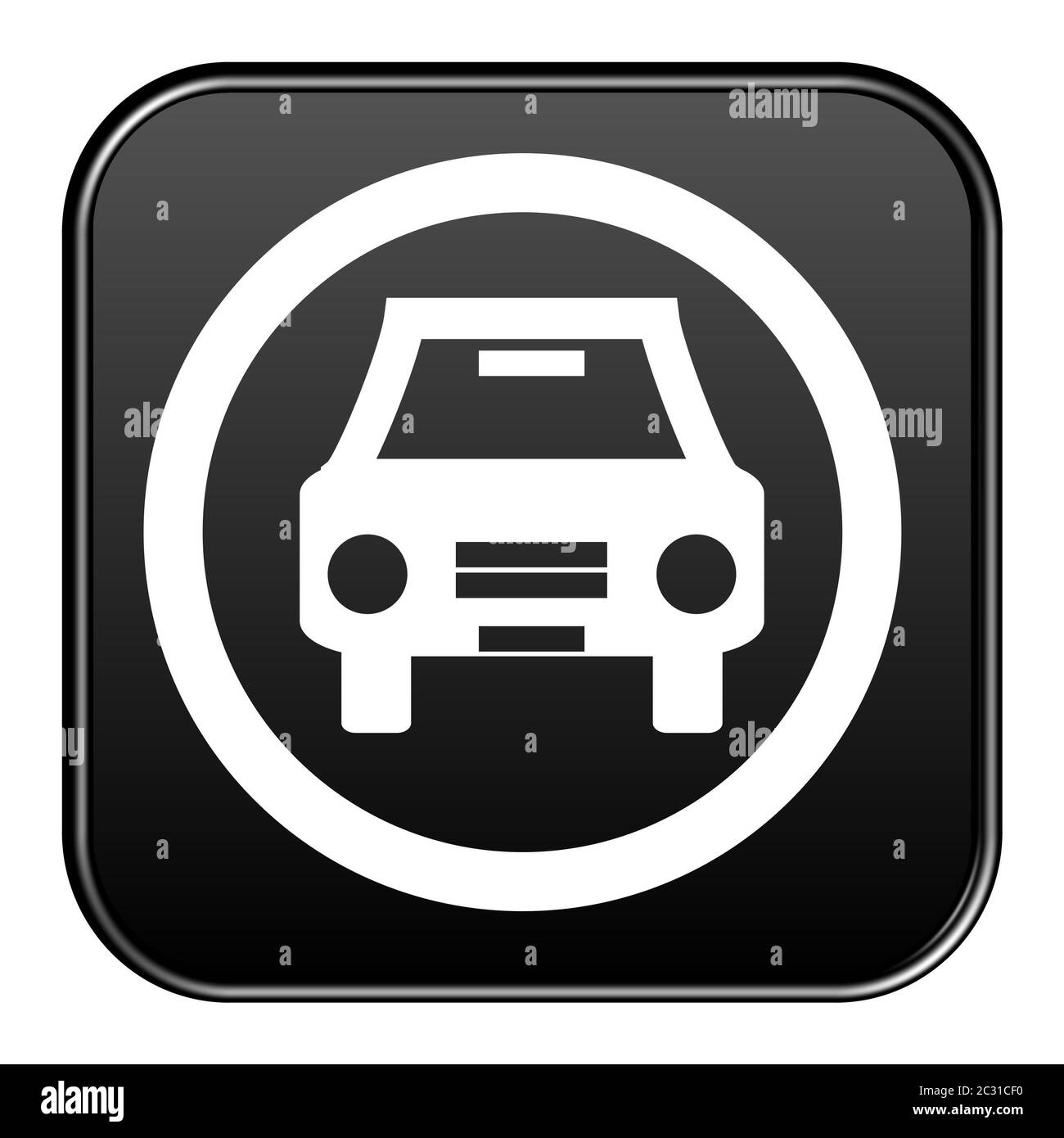 Shiny isolated black Button Car Symbol Stock Photo Alamy