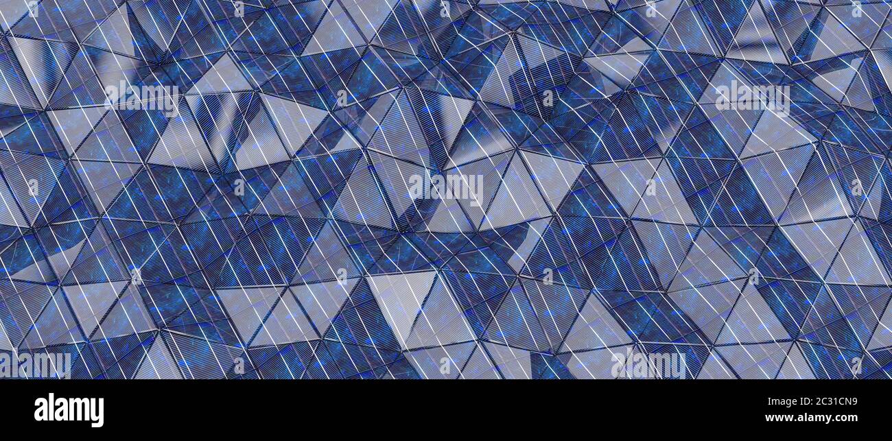 3d background geometric render with triangular and textured shapes in voltaic cells Stock Photo