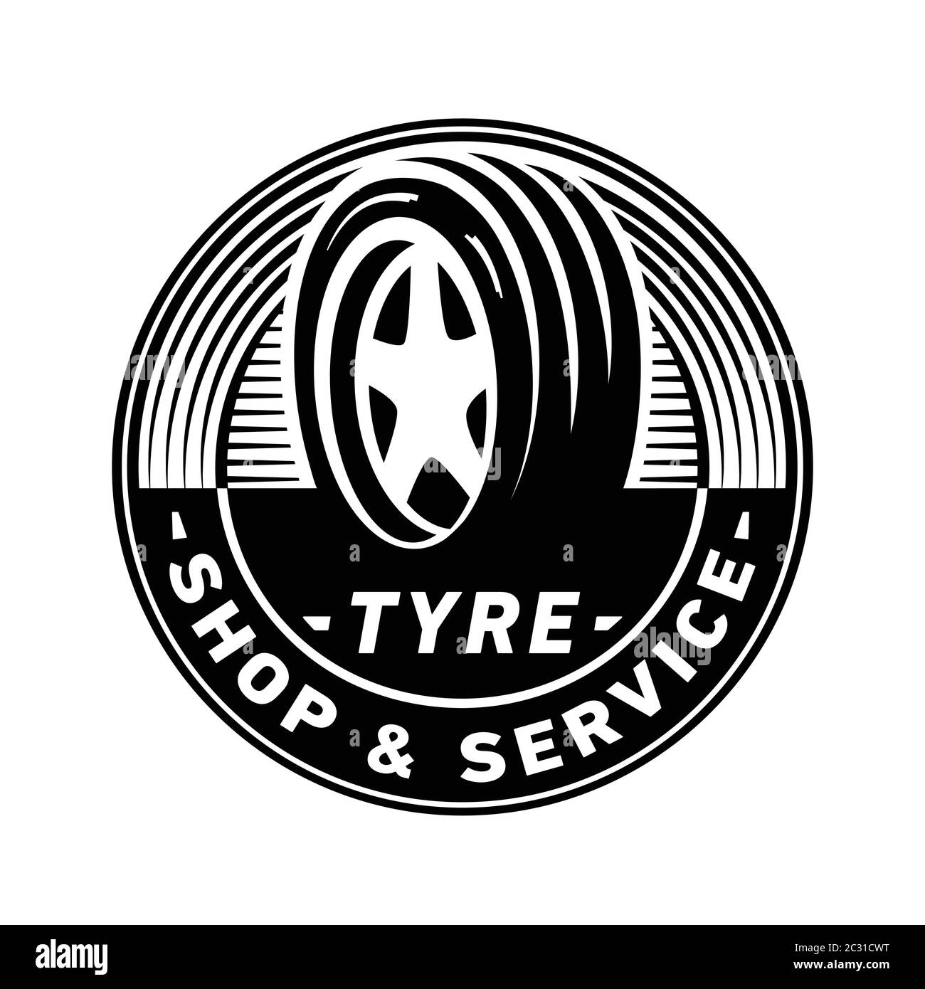 Tyre shop and service logo design template. Vector and illustration
