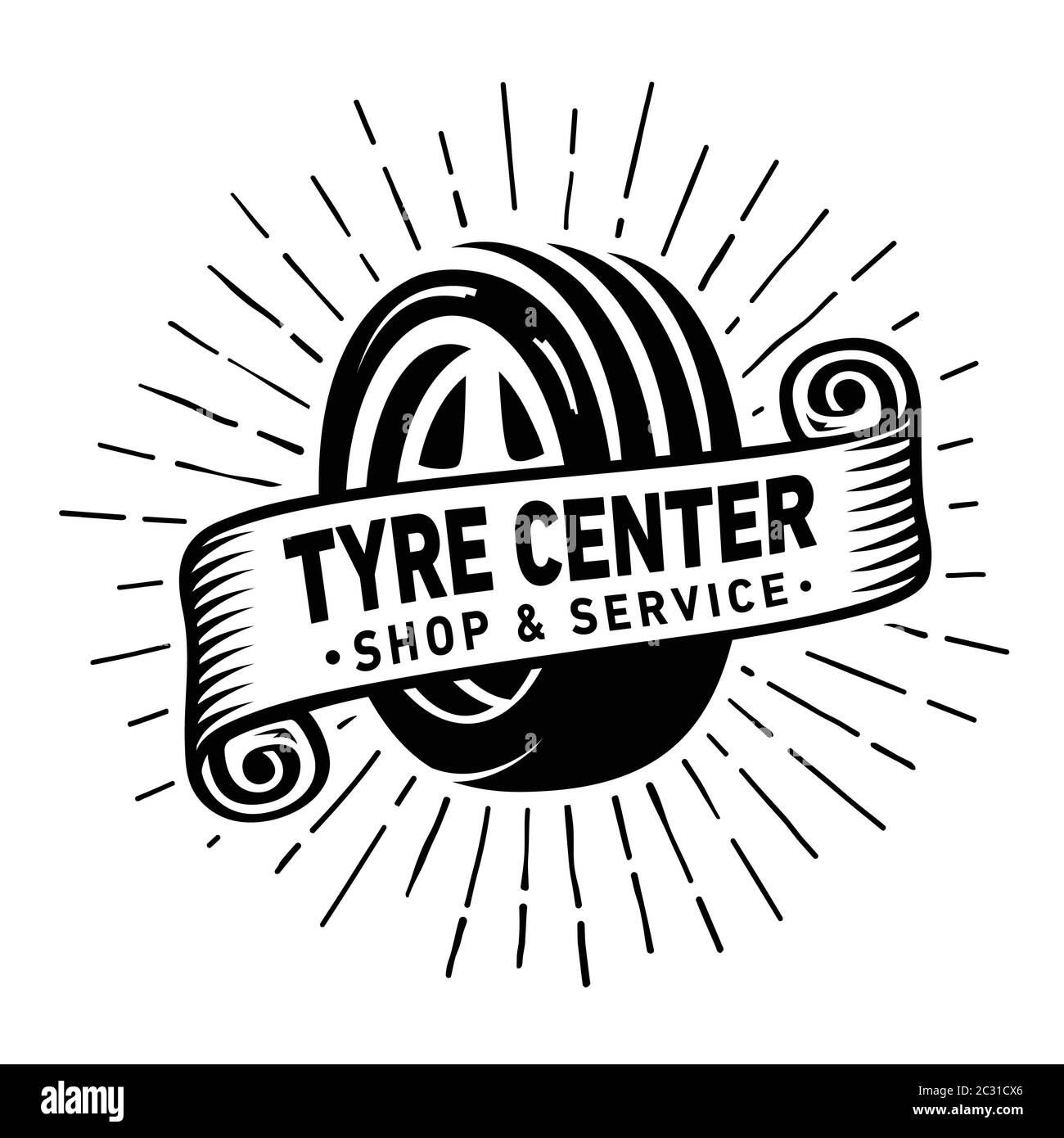 Tyre center design template. Logo template for tire center. Vector and